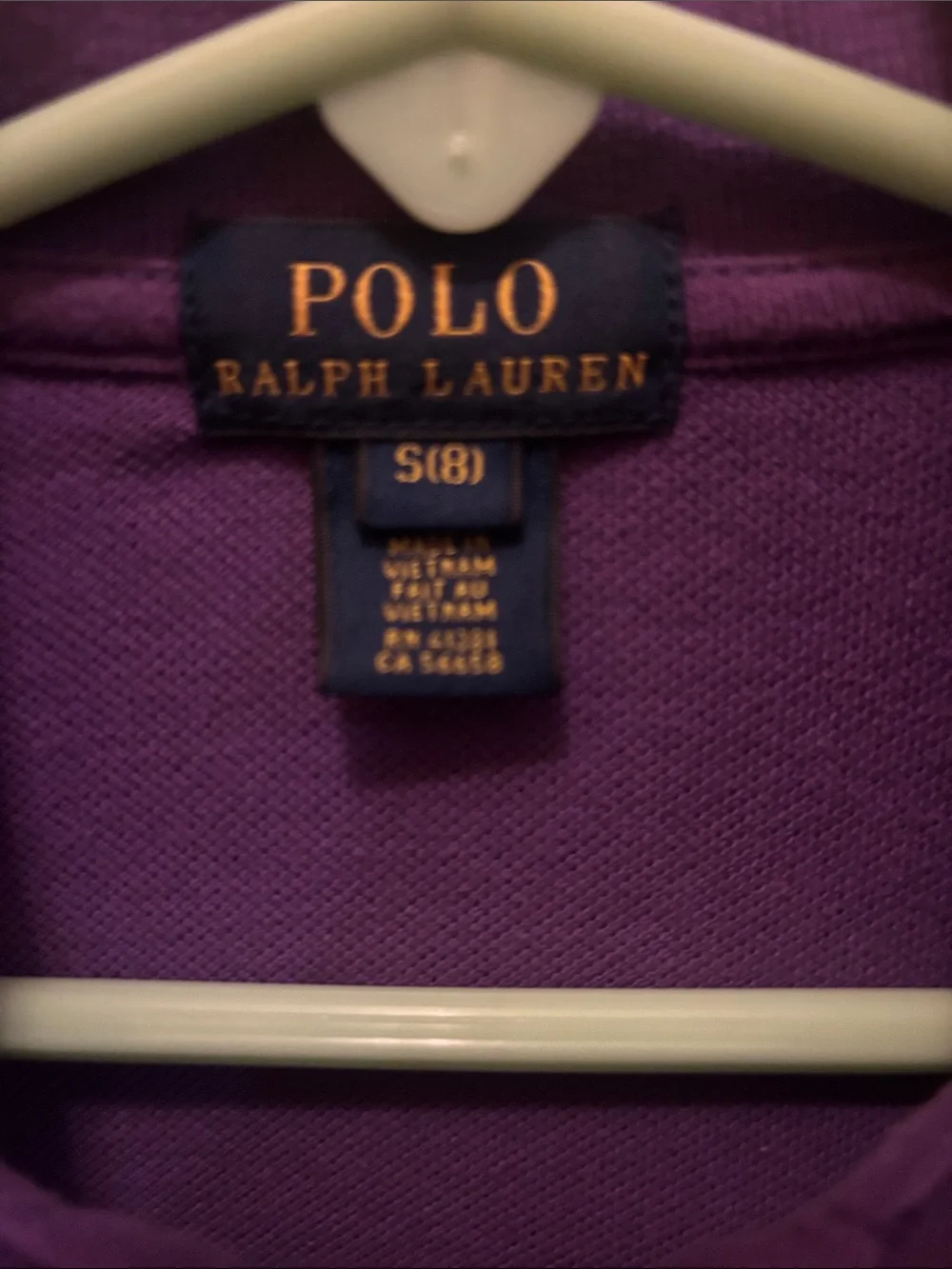 Polo by Ralph Lauren Purple Short-Sleeve Mesh Polo with Yellow Logo